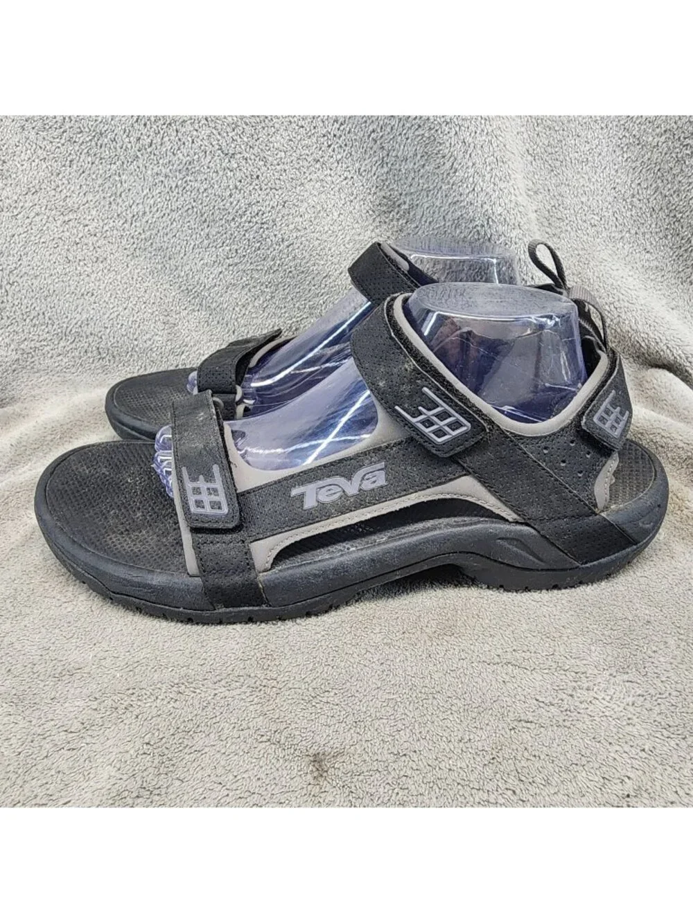 Teva Shoes Mens 12 Black Synthetic Minam Footbed Gorpcore Strappy Sandal *Read*